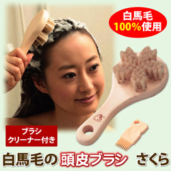 白馬毛の頭皮ブラシ