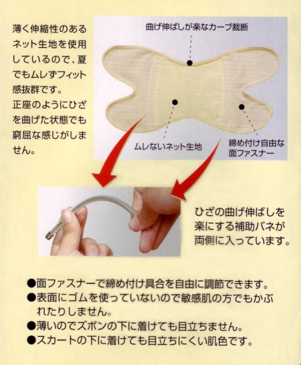 薄型メッシュひざサポーター